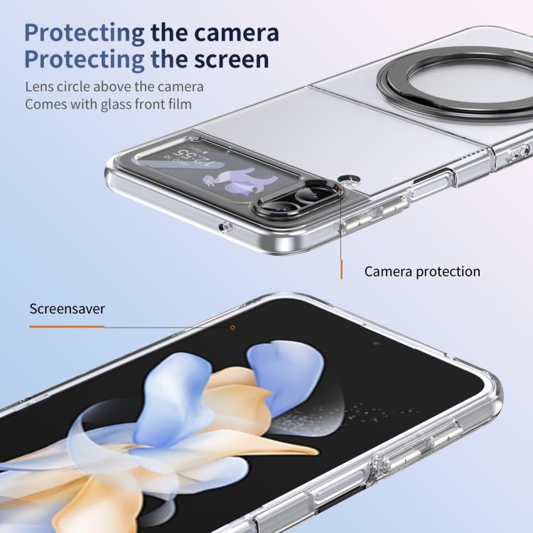 Integrated Ice-feel High-transparency 360-Degree Rotating Stand MagSafe Folding Phone Case