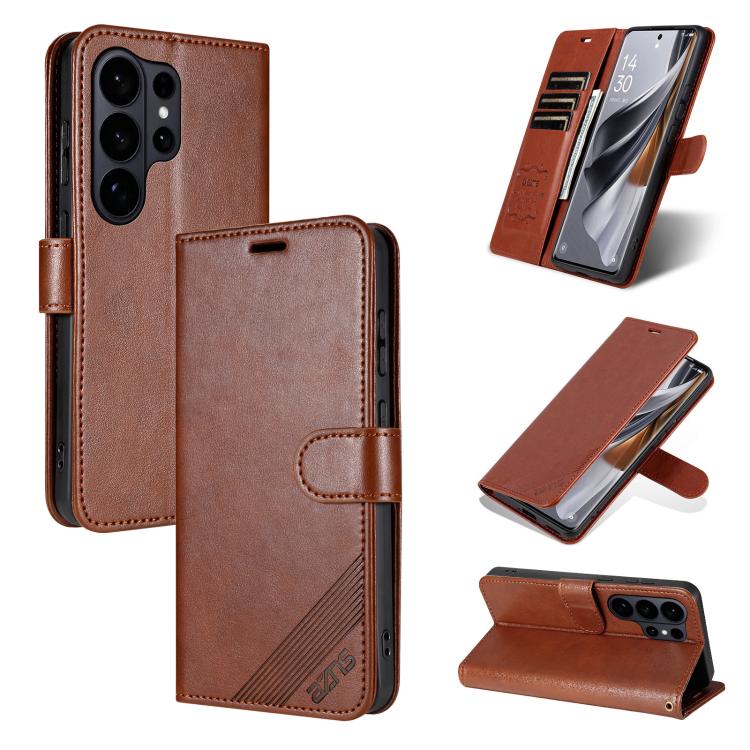 AZNS Sheepskin Texture Flip Leather Phone Case, For Galaxy S26 FE 5G, For Samsung Galaxy S26+ 5G, For Samsung Galaxy S26 Ultra 5G, For Samsung Galaxy S26 5G, For Samsung Galaxy S25 FE 5G, For Samsung Galaxy S25 Edge 5G, For Samsung Galaxy S25 5G       ...