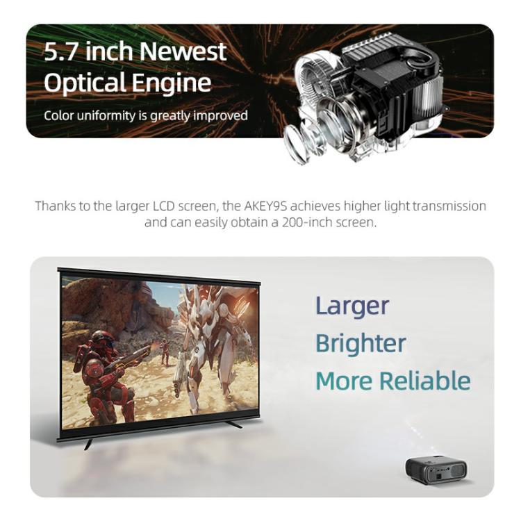 AUN AKEY9S 1080P 1000ANSI Autofocus WIFI Display Smart Projector