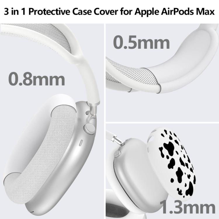 3 in 1 Cow Texture Headphones Silicone Protective Case
