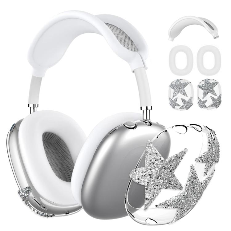 3 in 1 Diamond Star Headphones Silicone Protective Case