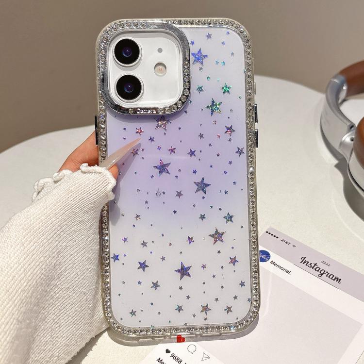 Holographic Starry Pattern TPU Hybrid IMD Full Coverage Phone Case