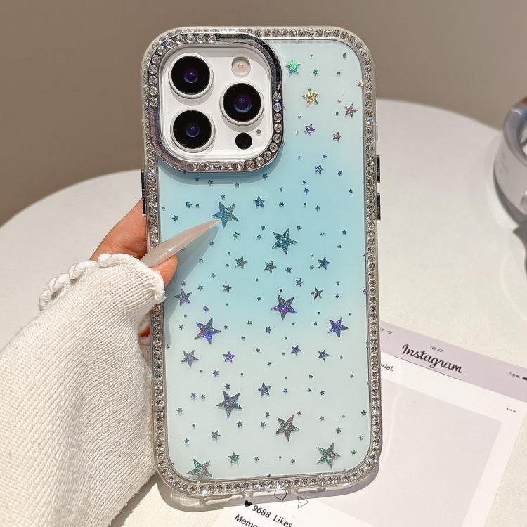 Holographic Starry Pattern TPU Hybrid IMD Full Coverage Phone Case