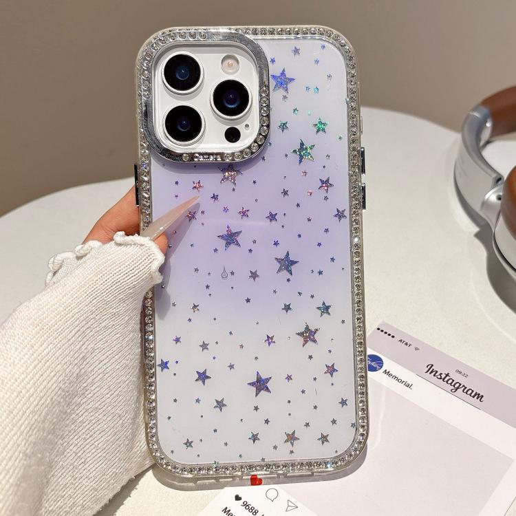 Holographic Starry Pattern TPU Hybrid IMD Full Coverage Phone Case