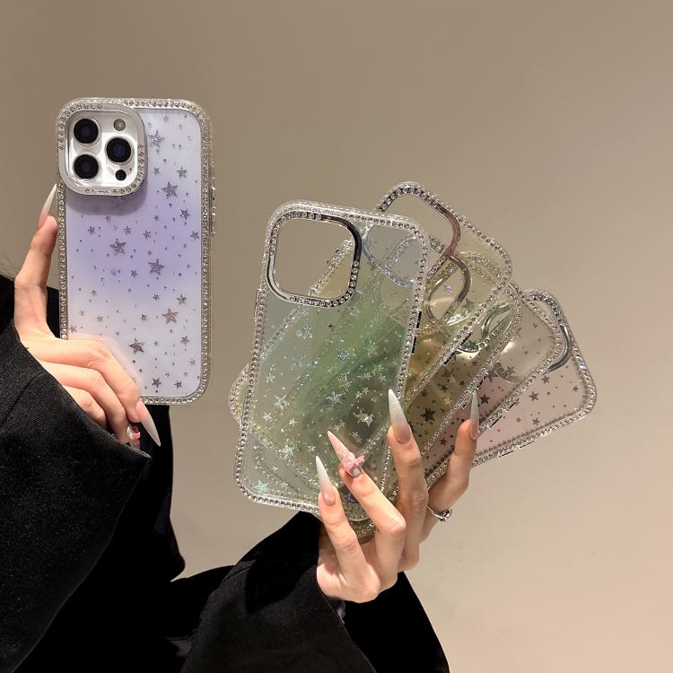 Holographic Starry Pattern TPU Hybrid IMD Full Coverage Phone Case