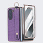 Integrated Electroplated PC Glitter Texture Shockproof Phone Case with Wrist Strap / Ring, For Samsung Galaxy Z Fold7 5G, For Samsung Galaxy Z Fold6 5G, For Samsung Galaxy Z Fold5 5G