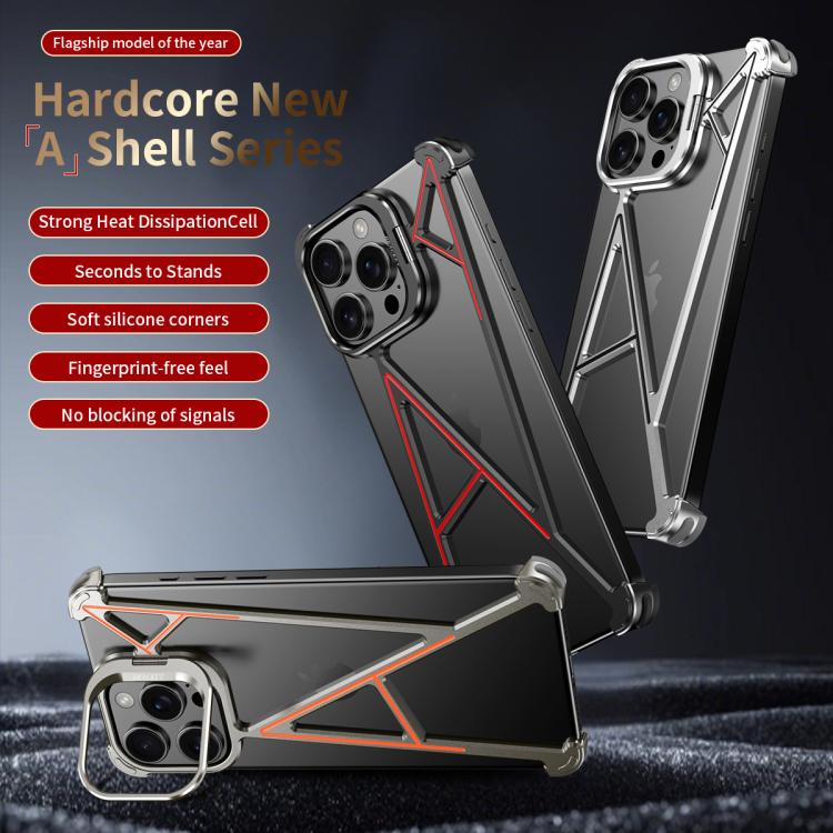 Four Corner Shockproof Lens Bracket Hollow Metal Phone Case