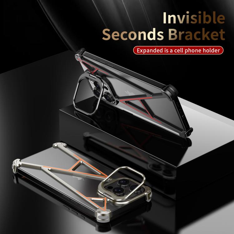 Four Corner Shockproof Lens Bracket Hollow Metal Phone Case