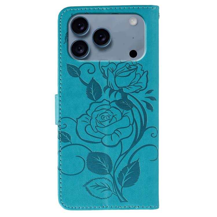 Rose Butterfly Embossed Leather Phone Case