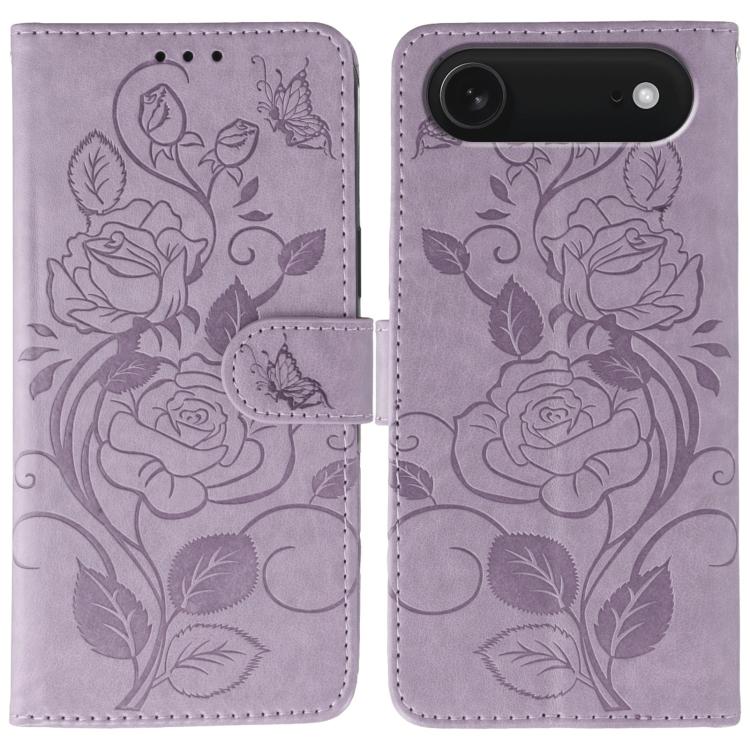 Rose Butterfly Embossed Leather Phone Case