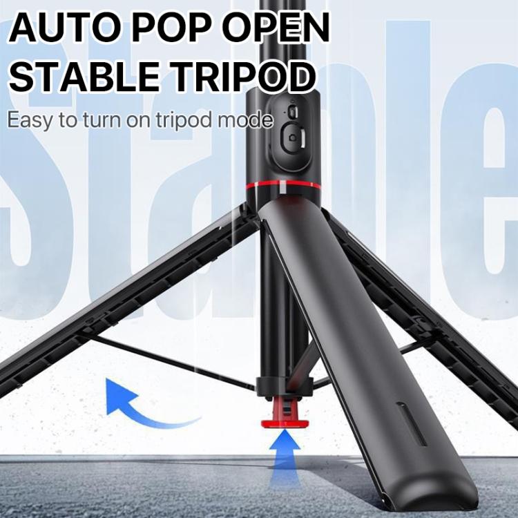TT01 1.77m All-in-one Auto Pop Open Tripod Magnetic Remote Selfie Stick