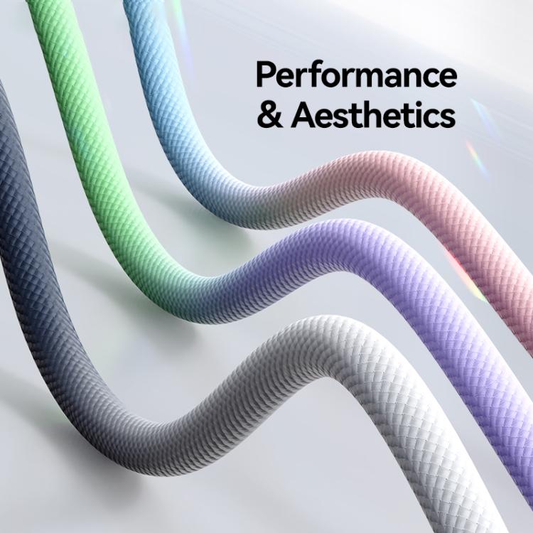 USAMS SJ757 30W Type-C to 8 Pin Dual Color Aluminum Alloy Fast Charging Data Cable