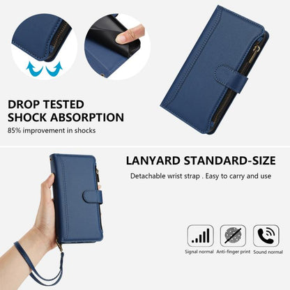 Magnetic Closure 9 Card Slots Zipper Leather Case with Hand Strap, For Samsung Galaxy S22+ 5G, For Samsung Galaxy S22 5G, For Samsung Galaxy S21 FE 5G, For Samsung Galaxy S21 5G, For Samsung Galaxy S21+ 5G, For Samsung Galaxy S21 Ultra 5G
