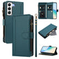 Magnetic Closure 9 Card Slots Zipper Leather Case with Hand Strap, For Samsung Galaxy S22+ 5G, For Samsung Galaxy S22 5G, For Samsung Galaxy S21 FE 5G, For Samsung Galaxy S21 5G, For Samsung Galaxy S21+ 5G, For Samsung Galaxy S21 Ultra 5G