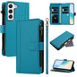 Magnetic Closure 9 Card Slots Zipper Leather Case with Hand Strap, For Samsung Galaxy S22+ 5G, For Samsung Galaxy S22 5G, For Samsung Galaxy S21 FE 5G, For Samsung Galaxy S21 5G, For Samsung Galaxy S21+ 5G, For Samsung Galaxy S21 Ultra 5G