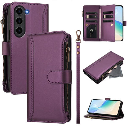 Magnetic Closure 9 Card Slots Zipper Leather Case with Hand Strap, For Samsung Galaxy S24 FE 5G, For Samsung Galaxy S24 Ultra 5G, For Samsung Galaxy S23 FE 5G, For Samsung Galaxy S23 Ultra 5G, For Samsung Galaxy S23+ 5G, For Samsung Galaxy S23 5G      ...