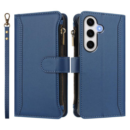 Magnetic Closure 9 Card Slots Zipper Leather Case with Hand Strap, For Samsung Galaxy S24 FE 5G, For Samsung Galaxy S24 Ultra 5G, For Samsung Galaxy S23 FE 5G, For Samsung Galaxy S23 Ultra 5G, For Samsung Galaxy S23+ 5G, For Samsung Galaxy S23 5G      ...