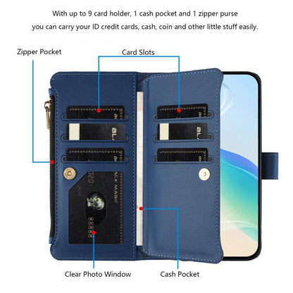 Magnetic Closure 9 Card Slots Zipper Leather Case with Hand Strap, For Samsung Galaxy S24 FE 5G, For Samsung Galaxy S24 Ultra 5G, For Samsung Galaxy S23 FE 5G, For Samsung Galaxy S23 Ultra 5G, For Samsung Galaxy S23+ 5G, For Samsung Galaxy S23 5G      ...