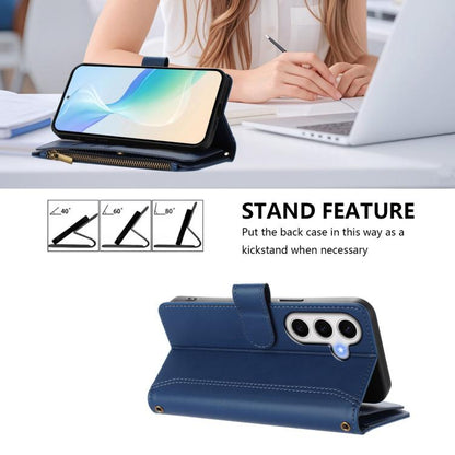 Magnetic Closure 9 Card Slots Zipper Leather Case with Hand Strap, For Samsung Galaxy S24 FE 5G, For Samsung Galaxy S24 Ultra 5G, For Samsung Galaxy S23 FE 5G, For Samsung Galaxy S23 Ultra 5G, For Samsung Galaxy S23+ 5G, For Samsung Galaxy S23 5G      ...