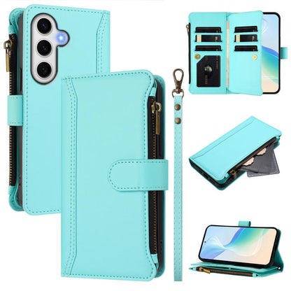 Magnetic Closure 9 Card Slots Zipper Leather Case with Hand Strap, For Samsung Galaxy S24 FE 5G, For Samsung Galaxy S24 Ultra 5G, For Samsung Galaxy S23 FE 5G, For Samsung Galaxy S23 Ultra 5G, For Samsung Galaxy S23+ 5G, For Samsung Galaxy S23 5G      ...