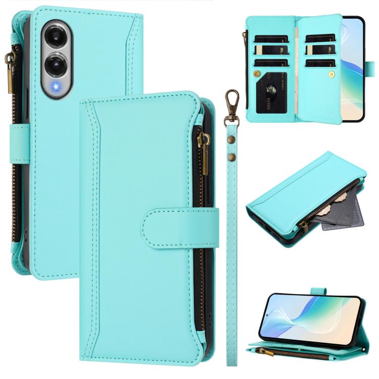 Magnetic Closure 9 Card Slots Zipper Leather Case with Hand Strap, For Samsung Galaxy S26+ 5G, For Samsung Galaxy S26 Edge 5G, For Samsung Galaxy S26 Ultra 5G, For Samsung Galaxy S26 5G, For Samsung Galaxy S25 Edge 5G, For Samsung Galaxy S25 / S24 5G  ...