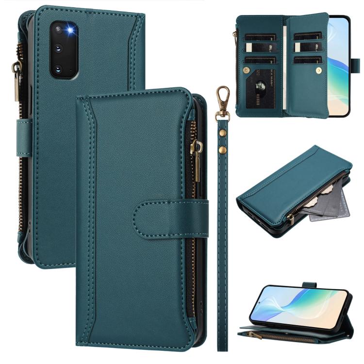 Magnetic Closure 9 Card Slots Zipper Leather Case with Hand Strap, For Samsung Galaxy S24 FE 5G, For Samsung Galaxy S24 Ultra 5G, For Samsung Galaxy S23 FE 5G, For Samsung Galaxy S23 Ultra 5G, For Samsung Galaxy S23+ 5G, For Samsung Galaxy S23 5G      ...