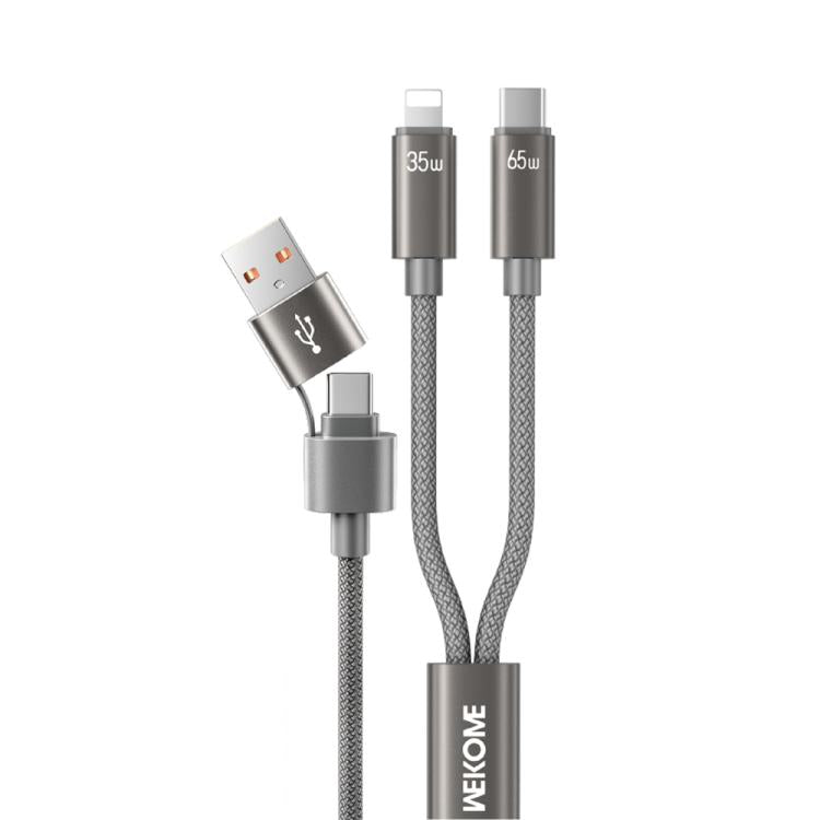 WK WDC-66 2 to 2 3A USB+Type-C to 8 Pin+Type-C Fast Charging Data Cable, Length: 1.2m