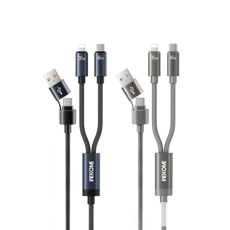 WK WDC-66 2 to 2 3A USB+Type-C to 8 Pin+Type-C Fast Charging Data Cable, Length: 1.2m