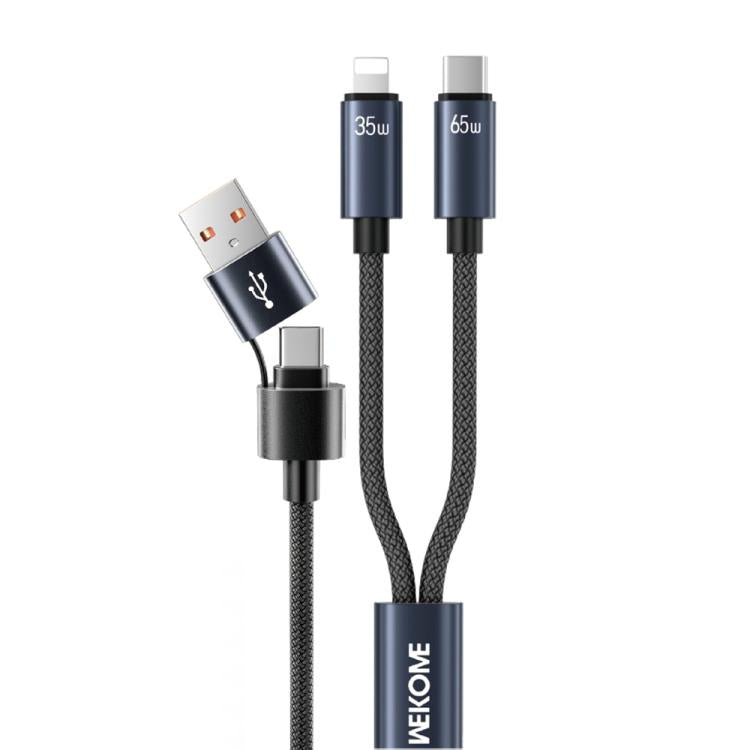 WK WDC-66 2 to 2 3A USB+Type-C to 8 Pin+Type-C Fast Charging Data Cable, Length: 1.2m