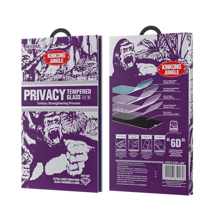 WK WTP-097 Jungle Series Kinkong 6D Curved Privacy Tempered Glass Film