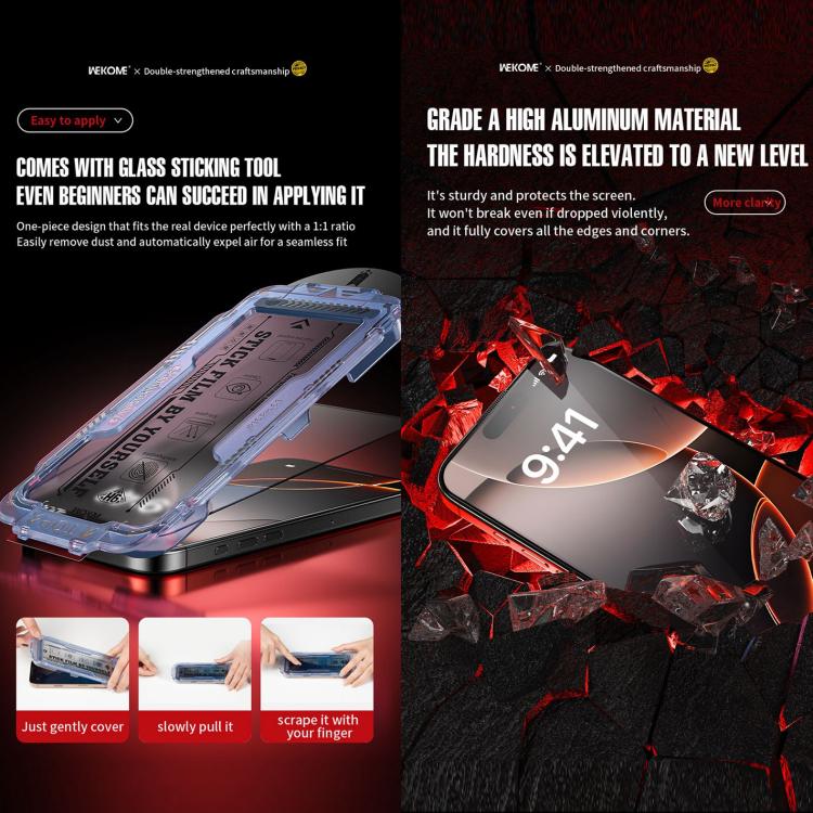 WK WTP-116 Easy Install 6D Curved Ultra-Fine Edge Privacy Tempered Glass Film