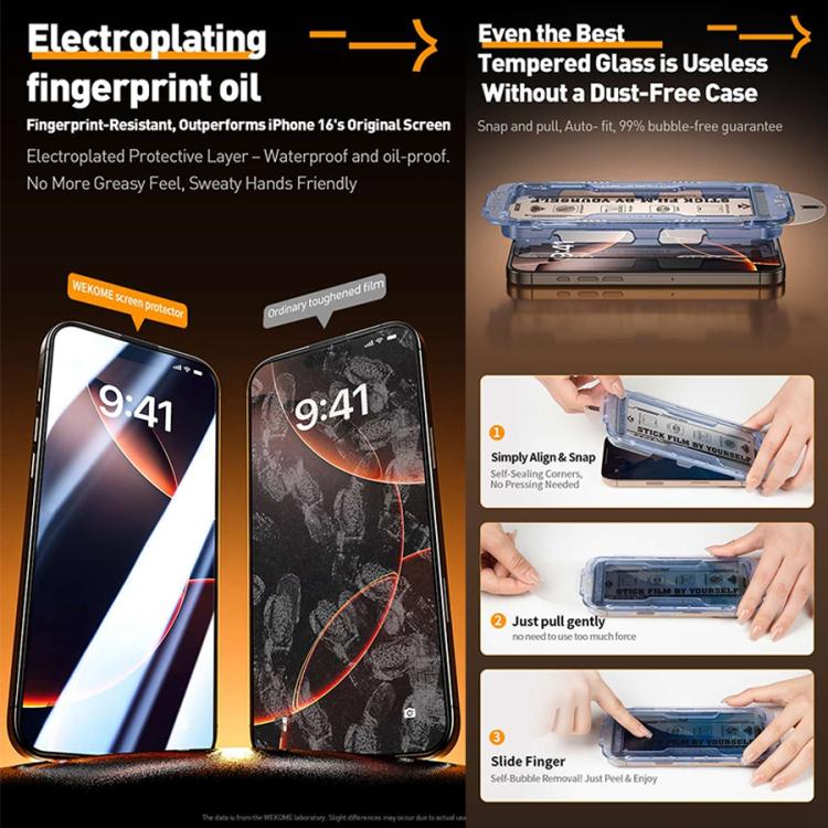 WK WTP-117 Easy Install 6D Curved Ultra-Fine Edge AR Frosted Tempered Glass Film