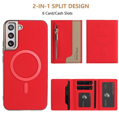 Zipper Horizontal Magnetic Card Bag RFID MagSafe Phone Case, For Samsung Galaxy S23+ 5G, For Samsung Galaxy S23 5G, For Samsung Galaxy S22 Ultra 5G, For Samsung Galaxy S22+ 5G, For Samsung Galaxy S22 5G, For Samsung Galaxy S21 5G                       ...