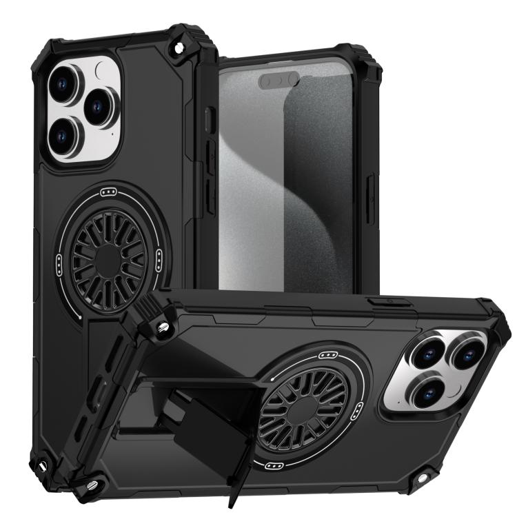 Shockproof Kickstand Metallic Shaft MagSafe Phone Case