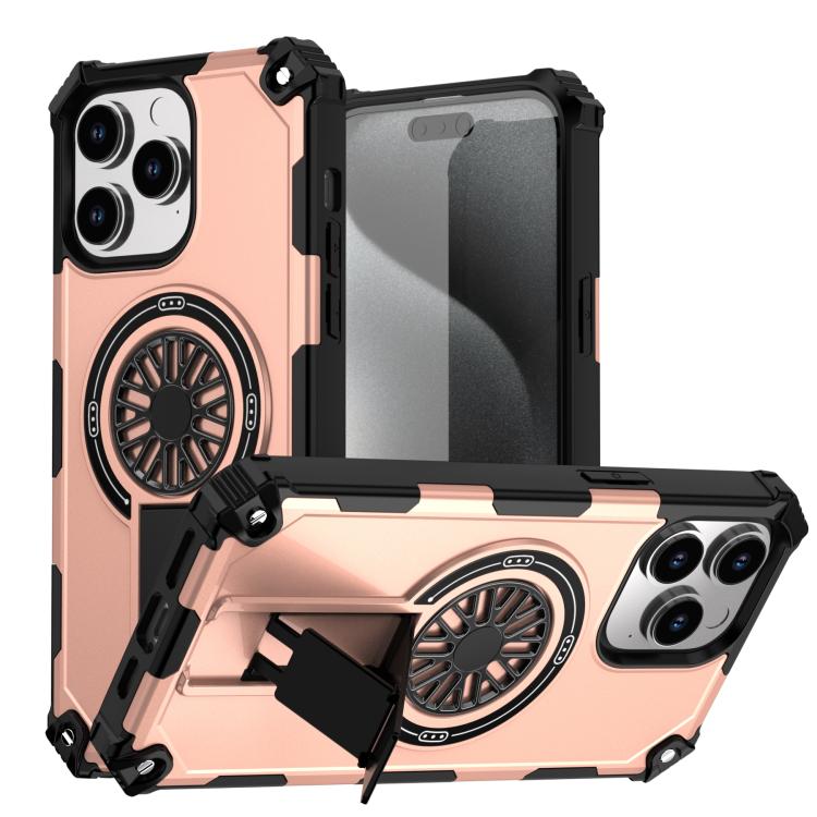 Shockproof Kickstand Metallic Shaft MagSafe Phone Case