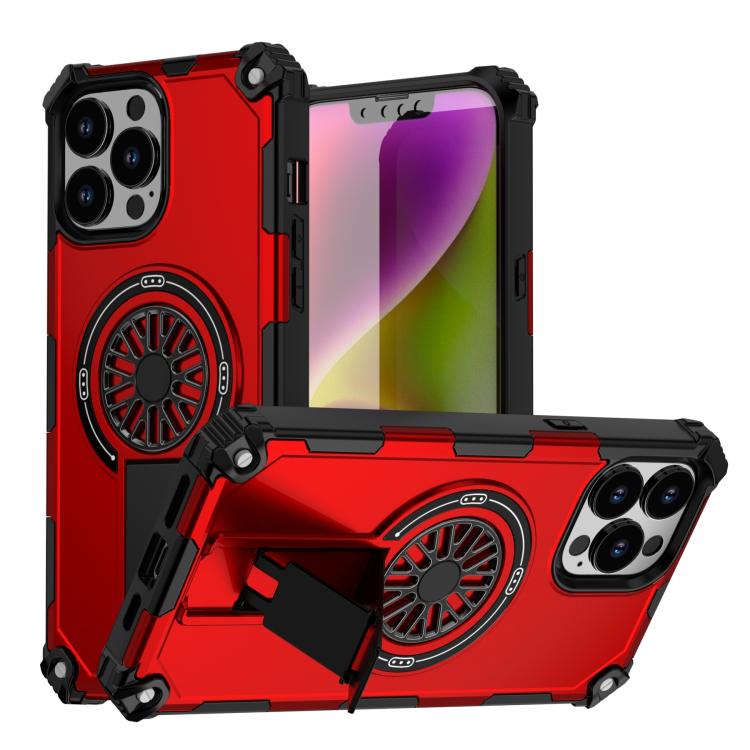 Shockproof Kickstand Metallic Shaft MagSafe Phone Case