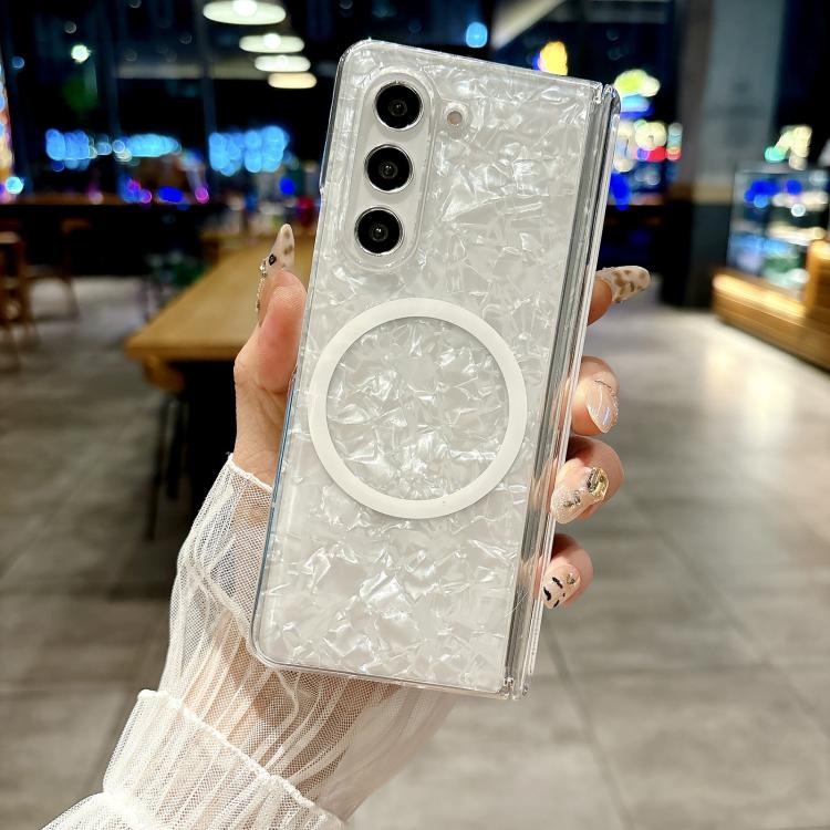 Magnetic Axis Pearlescent Shell Texture MagSafe Phone Case