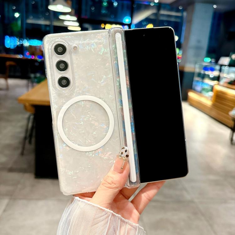 Magnetic Axis Pearlescent Shell Texture MagSafe Phone Case