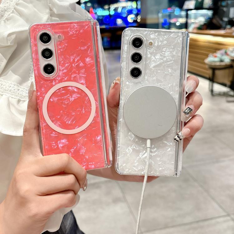 Magnetic Axis Pearlescent Shell Texture MagSafe Phone Case