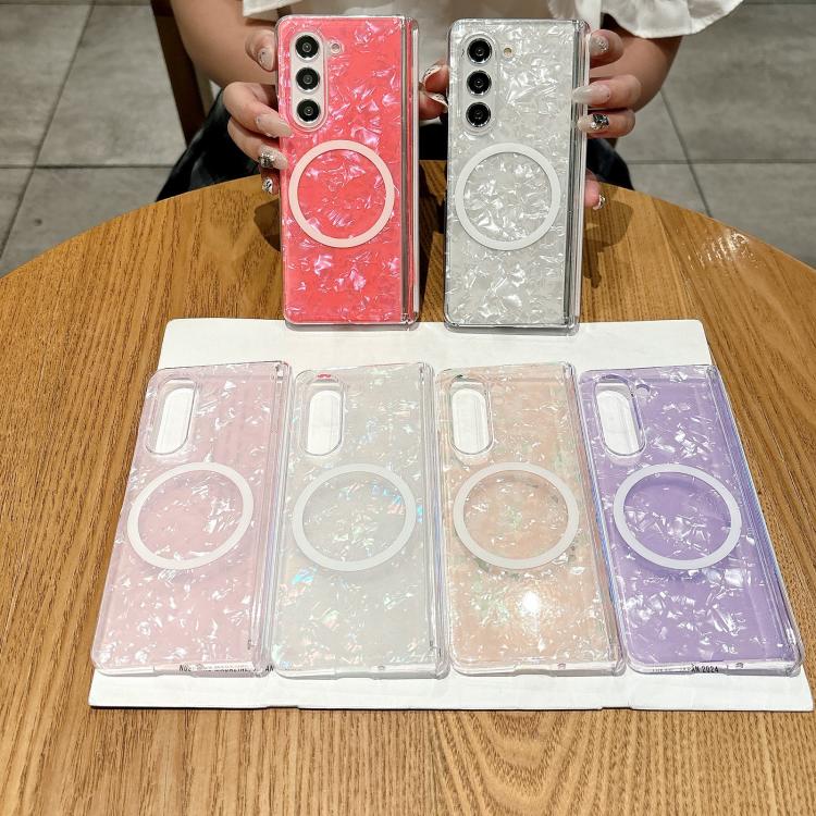 Magnetic Axis Pearlescent Shell Texture MagSafe Phone Case