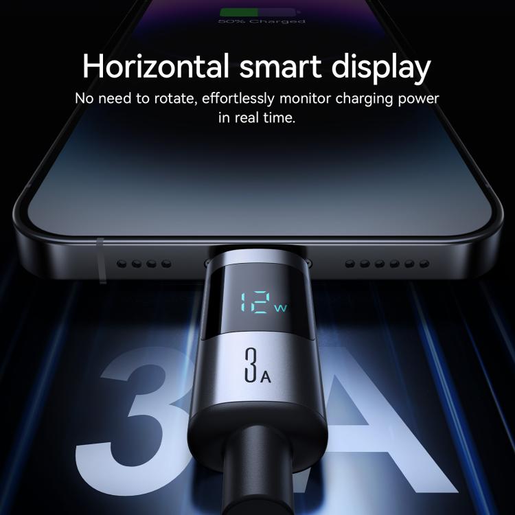 JOYROOM S-A16 Pro Prism Series 3A Digital Display USB to 8 Pin Fast Charging Data Cable, Length: 1.2m