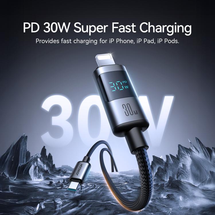 JOYROOM S-A16 Pro Prism Series 30W Digital Display Type-C to 8 Pin Fast Charging Data Cable, Length: 1.2m
