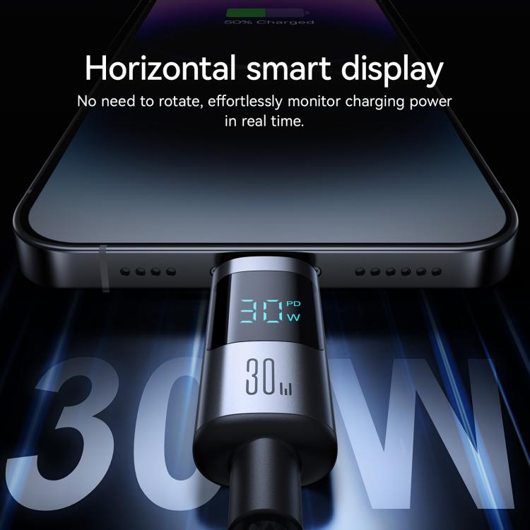 JOYROOM S-A16 Pro Prism Series 30W Digital Display Type-C to 8 Pin Fast Charging Data Cable, Length: 1.2m