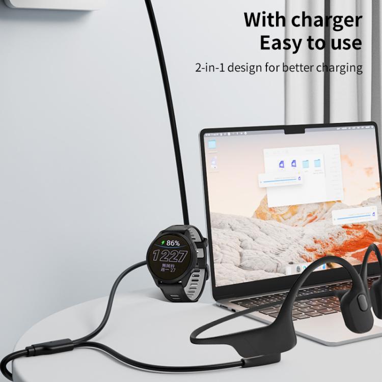 2 in 1 Earphone & Smart Watch Charging Adapter Cable for Shokz & Garmin