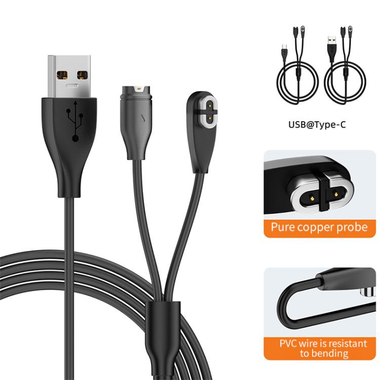 2 in 1 Earphone & Smart Watch Charging Adapter Cable for Shokz & Garmin