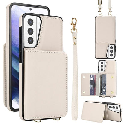 Crossbody Dual-buckle Wallet RFID Back Leather Phone Case, For Samsung Galaxy S21 5G, For Samsung Galaxy S21+ 5G, For Samsung Galaxy S21 Ultra 5G