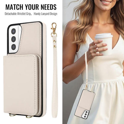 Crossbody Dual-buckle Wallet RFID Back Leather Phone Case, For Samsung Galaxy S21 5G, For Samsung Galaxy S21+ 5G, For Samsung Galaxy S21 Ultra 5G