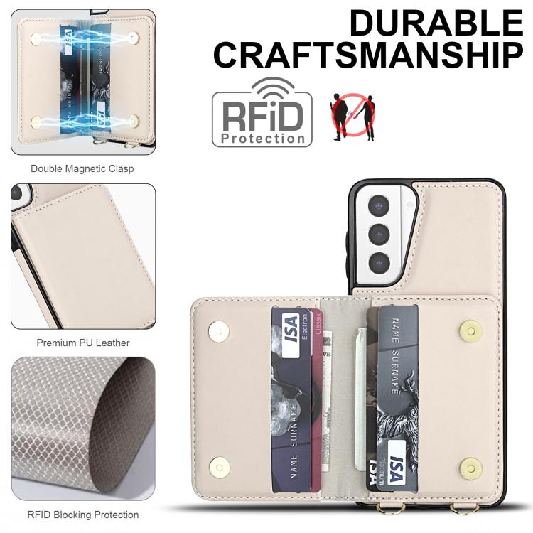 Crossbody Dual-buckle Wallet RFID Back Leather Phone Case, For Samsung Galaxy S21 5G, For Samsung Galaxy S21+ 5G, For Samsung Galaxy S21 Ultra 5G