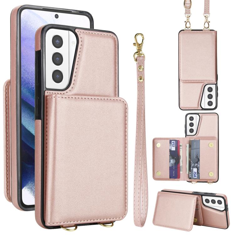 Crossbody Dual-buckle Wallet RFID Back Leather Phone Case, For Samsung Galaxy S21 5G, For Samsung Galaxy S21+ 5G, For Samsung Galaxy S21 Ultra 5G