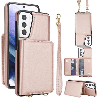 Crossbody Dual-buckle Wallet RFID Back Leather Phone Case, For Samsung Galaxy S21 5G, For Samsung Galaxy S21+ 5G, For Samsung Galaxy S21 Ultra 5G